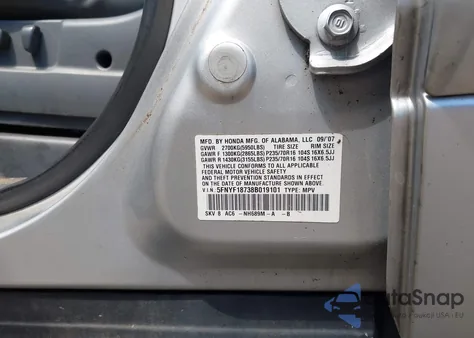 2008 Honda Pilot Ex-L from USA, damaged, VIN 5FNYF18738B019101